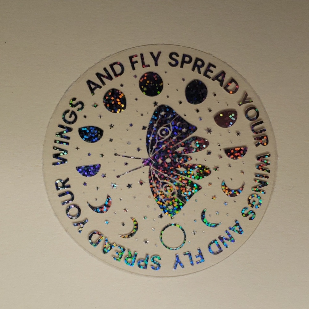 HOLOGRAPHIC NATURE Butterfly WATERPOOF Sticker Glitter Fly